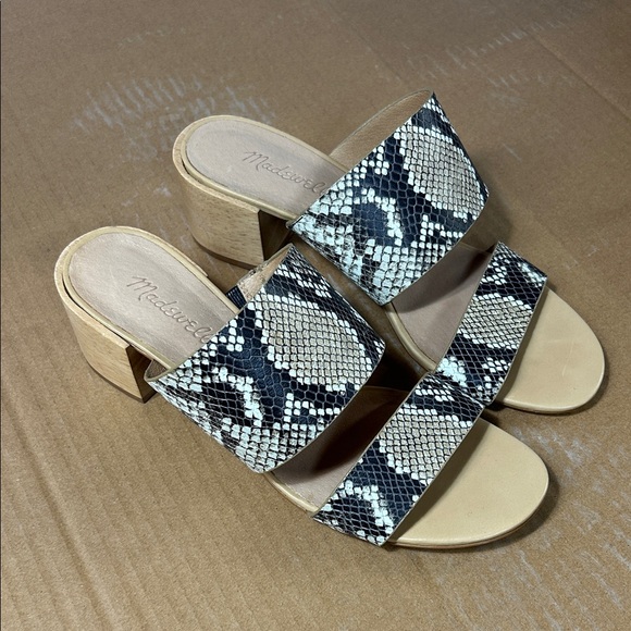Madewell The Kiera Mule Sandal in Snake Embossed Leather Size 9 - Picture 2 of 5
